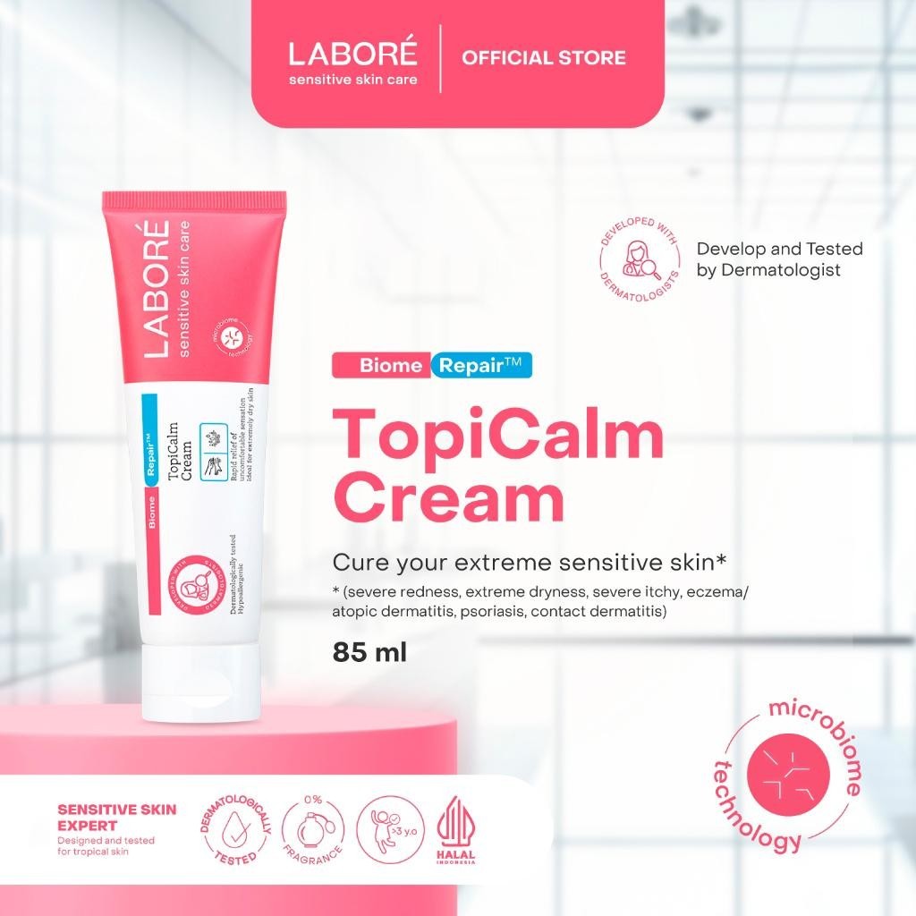 labore sensitive skin care biome repair topicalm cream 85ml/pelembab wajah labore sensitive skin care biome repair topicalm cream 85ml/pelembab wajah