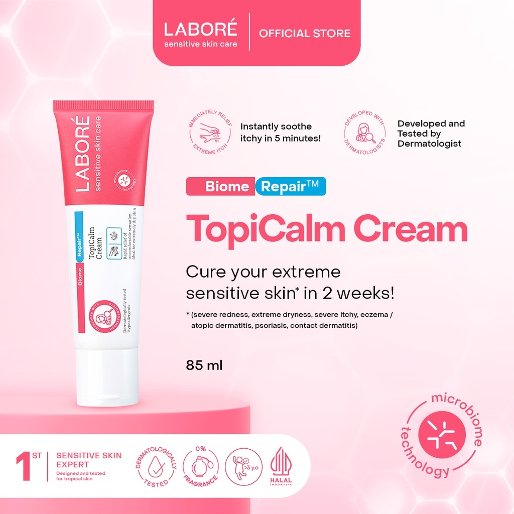 labore sensitive skin care biome repair topicalm cream 85ml/pelembab wajah labore sensitive skin care biome repair topicalm cream 85ml/pelembab wajah