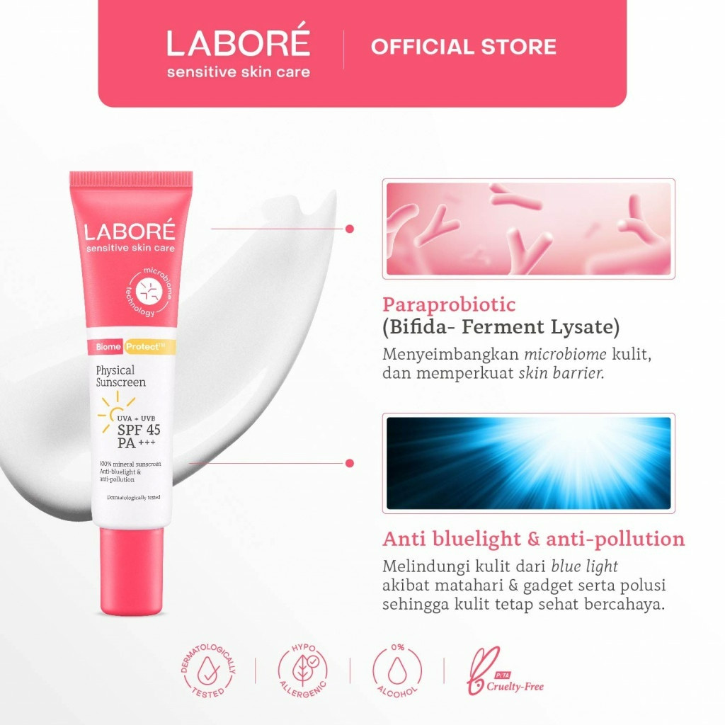 labore sensitive skincare biome protect physical sunscreen 30ml/mineral sunscreen labore sensitive skincare biome protect physical sunscreen 30ml/mineral sunscreen