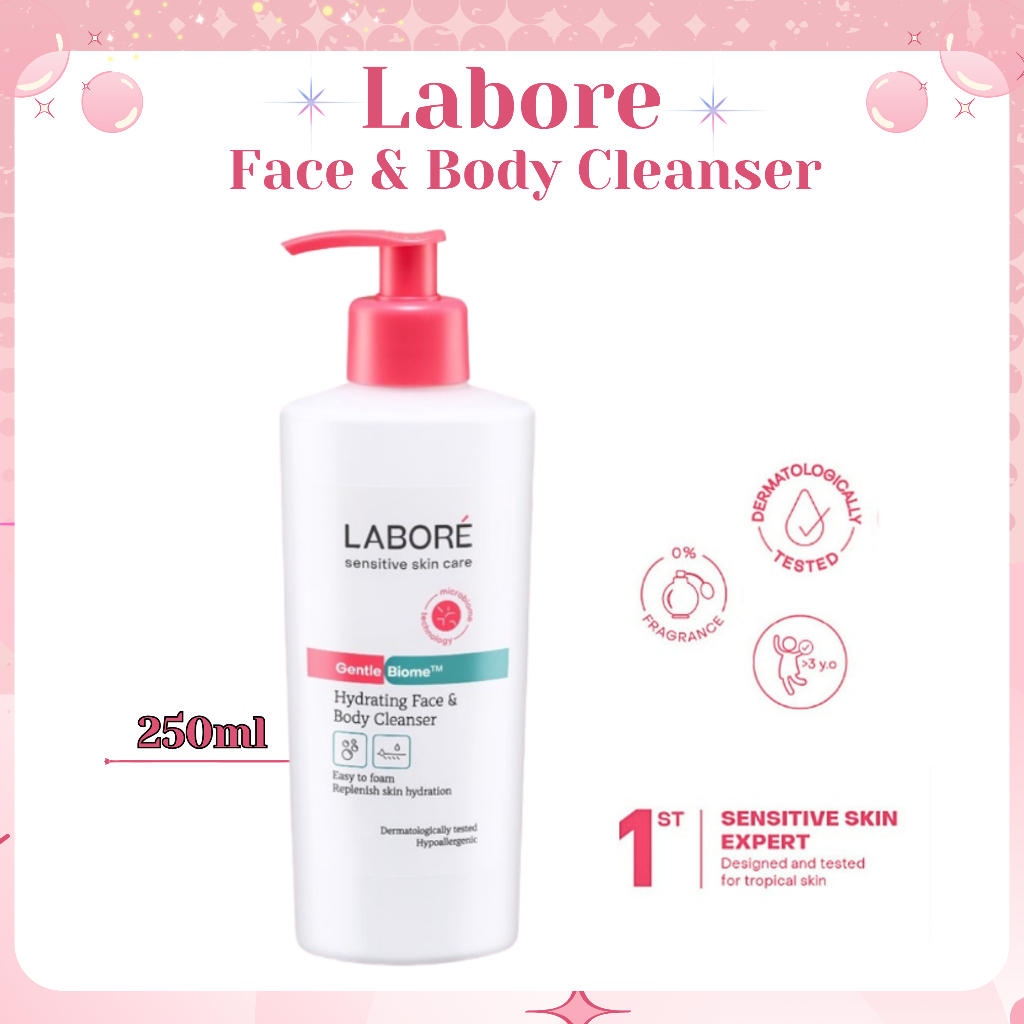 labore sensitive skincare gentle biome hydrating face and body cleanser 250ml/pembersih wajah labore sensitive skincare gentle biome hydrating face and body cleanser 250ml/pembersih wajah