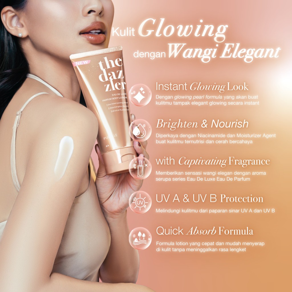 pucelle eau de luxe parfum body lotion 160ml/losion tubuh pucelle eau de luxe parfum body lotion 160ml/losion tubuh