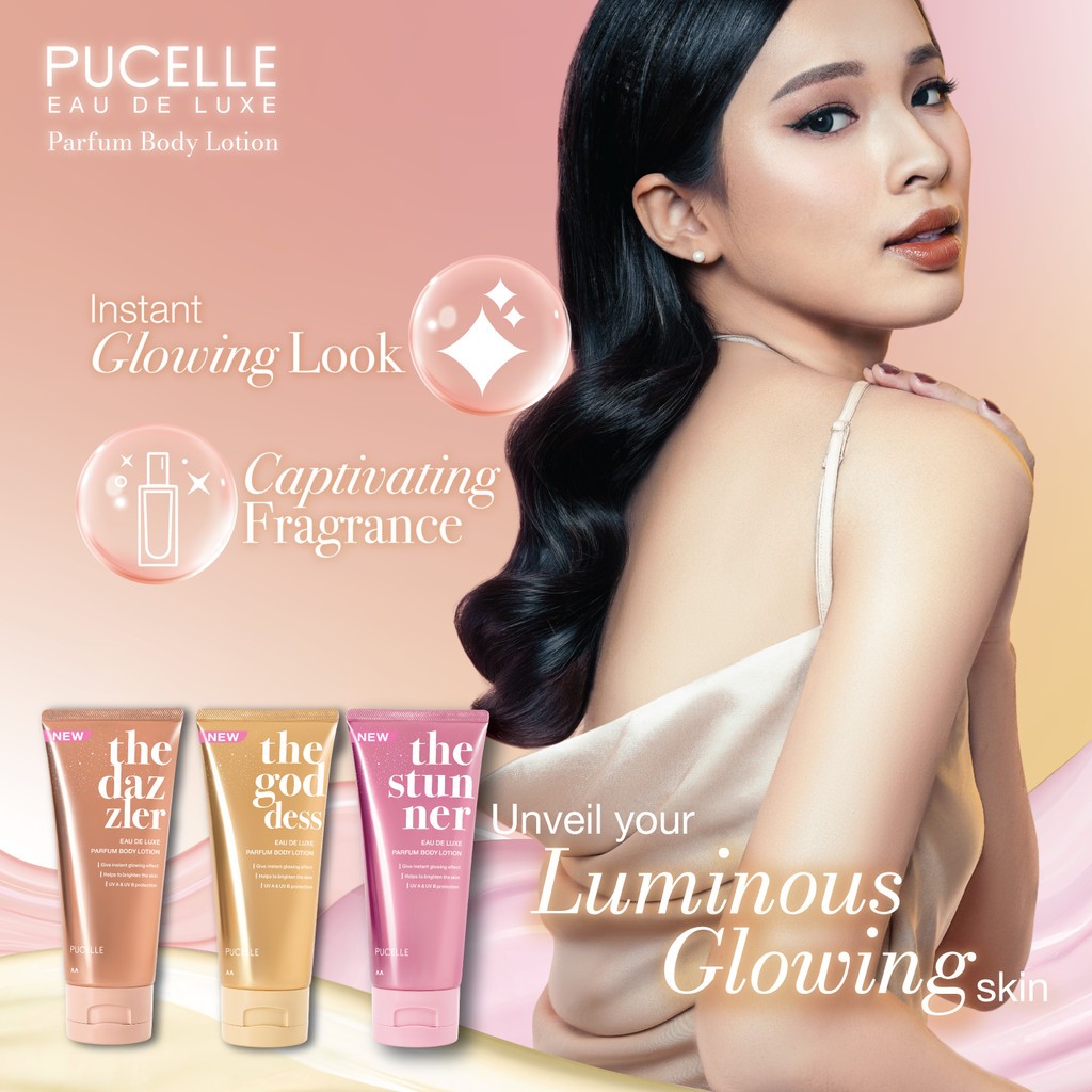 pucelle eau de luxe parfum body lotion 160ml/losion tubuh pucelle eau de luxe parfum body lotion 160ml/losion tubuh