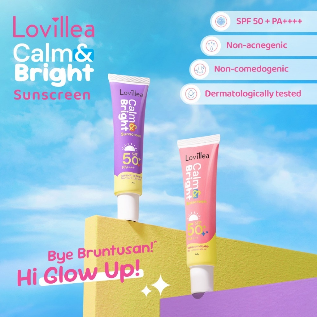 lovillea calm and bright sunscreen spf 50+ pa++++ 30g/tabir surya lovillea calm and bright sunscreen spf 50+ pa++++ 30g/tabir surya