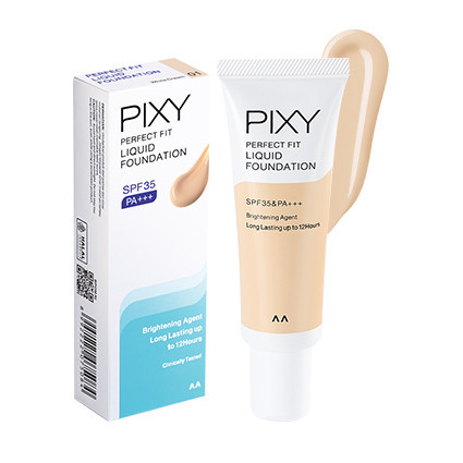 pixy perfect fit liquid foundation spf 30 pa+++ 20ml/alas bedak pixy perfect fit liquid foundation spf 30 pa+++ 20ml/alas bedak