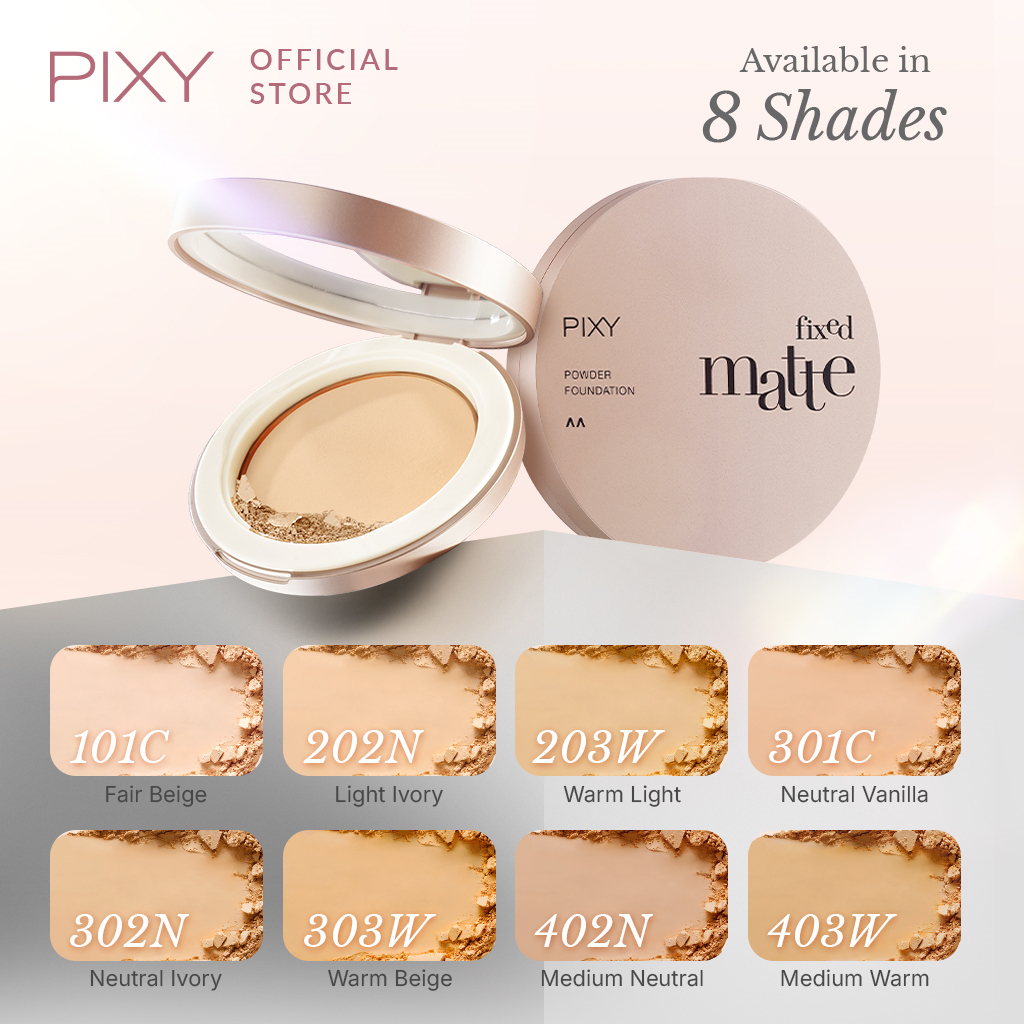 pixy fixed matte powder foundation 9.5g/bedak padat pixy fixed matte powder foundation 9.5g/bedak padat
