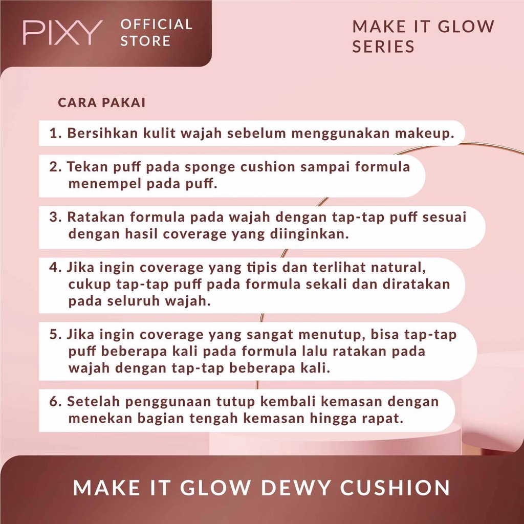 pixy make it glow dewy cushion 15g/alas bedak pixy make it glow dewy cushion 15g/alas bedak
