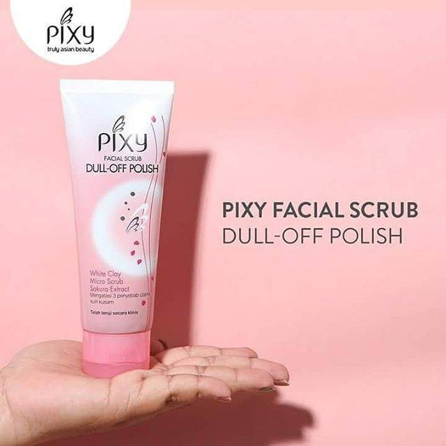pixy facial scrub dull off polish 40ml and 100ml/pembersih wajah pixy facial scrub dull off polish 40ml and 100ml/pembersih wajah