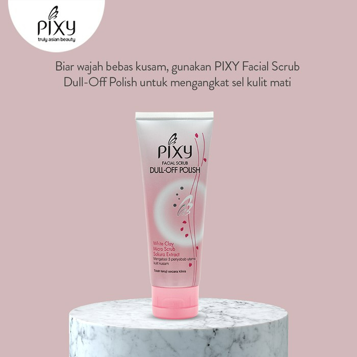 pixy facial scrub dull off polish 40ml and 100ml/pembersih wajah pixy facial scrub dull off polish 40ml and 100ml/pembersih wajah