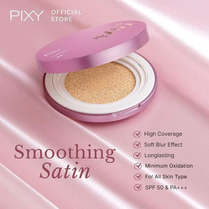 pixy smooth satin cushion spf50 pa++++ 11g/alas bedak pixy smooth satin cushion spf50 pa++++ 11g/alas bedak
