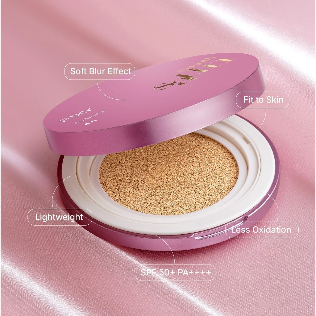 pixy smooth satin cushion spf50 pa++++ 11g/alas bedak pixy smooth satin cushion spf50 pa++++ 11g/alas bedak