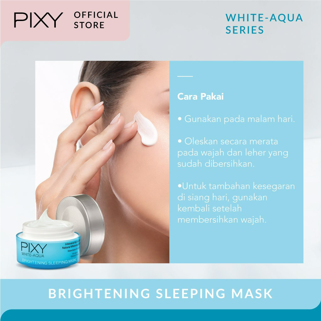 pixy white aqua brightening sleeping mask 18g/masker wajah pixy white aqua brightening sleeping mask 18g/masker wajah