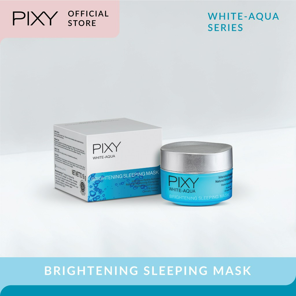 pixy white aqua brightening sleeping mask 18g/masker wajah pixy white aqua brightening sleeping mask 18g/masker wajah