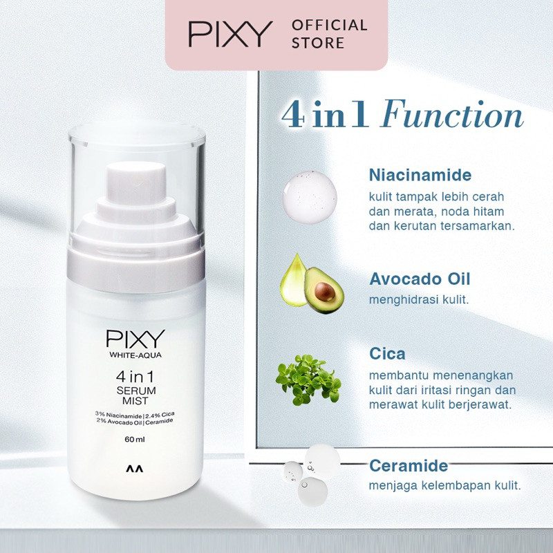 pixy white aqua 4 in 1 serum mist 60ml/serum wajah pixy white aqua 4 in 1 serum mist 60ml/serum wajah