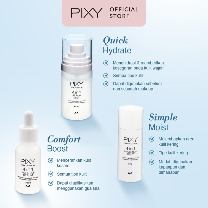 pixy white aqua 4 in 1 serum mist 60ml/serum wajah pixy white aqua 4 in 1 serum mist 60ml/serum wajah