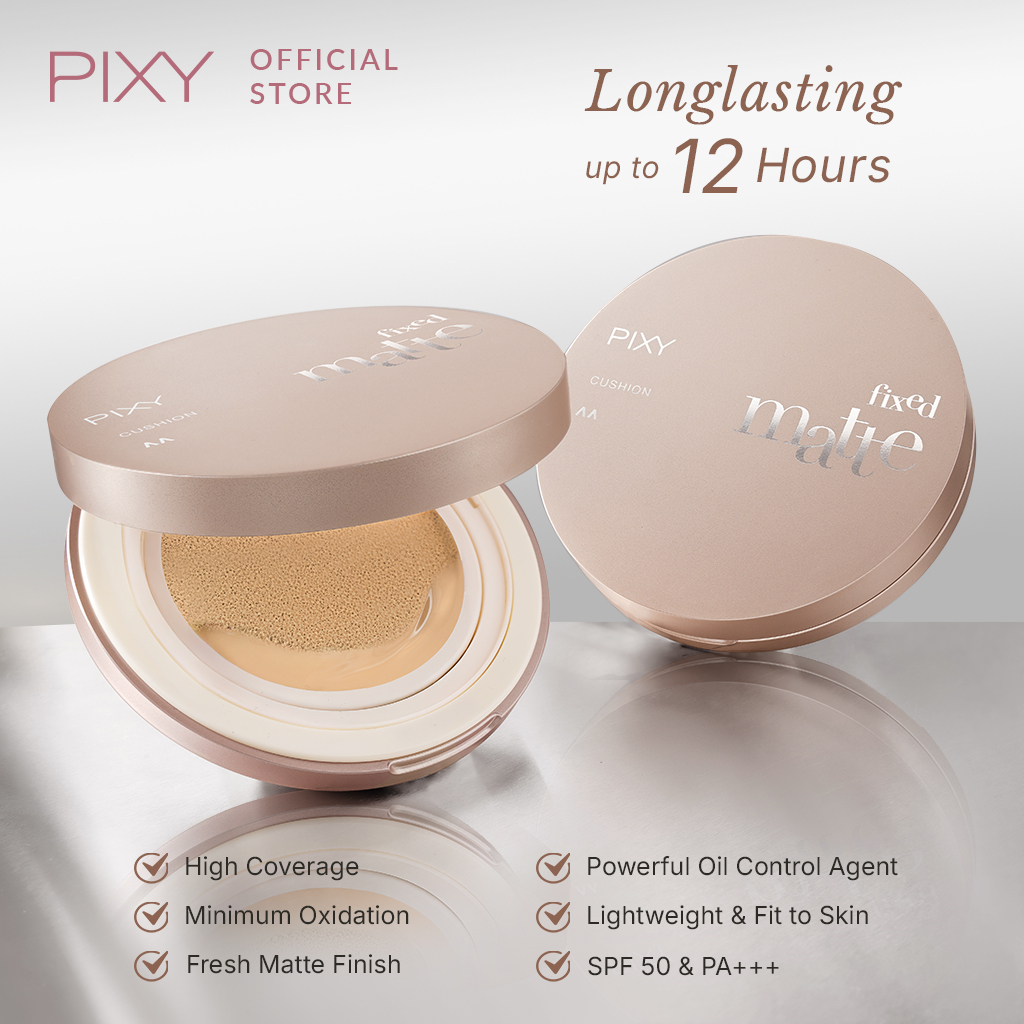 pixy fixed matte cushion 11g/alas bedak pixy fixed matte cushion 11g/alas bedak