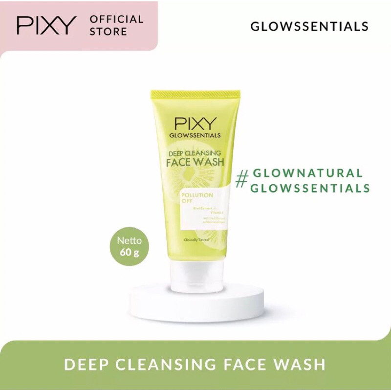 pixy glowssentials deep cleansing face wash 60g/pembersih wajah pixy glowssentials deep cleansing face wash 60g/pembersih wajah