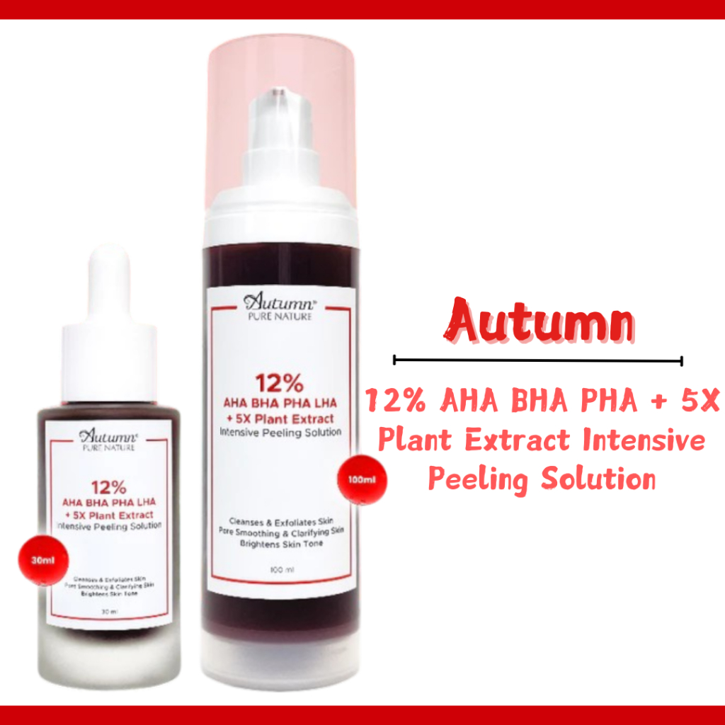 autumn 12% aha bha pha 5x plant extract intensive peeling solution serum 30ml dan 100ml/serum wajah autumn 12% aha bha pha 5x plant extract intensive peeling solution serum 30ml dan 100ml/serum wajah
