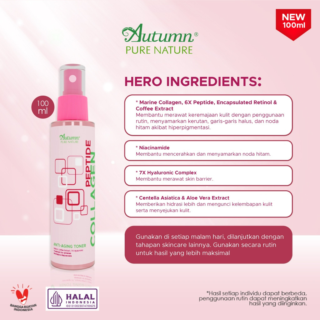 autumn peptide collagen anti aging toner 100ml/toner wajah dan badan autumn peptide collagen anti aging toner 100ml/toner wajah dan badan