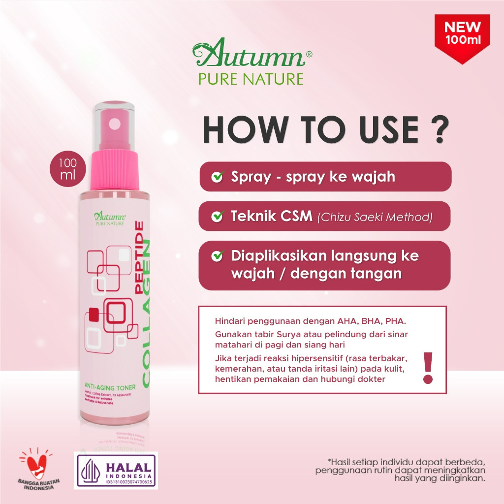 autumn peptide collagen anti aging toner 100ml/toner wajah dan badan autumn peptide collagen anti aging toner 100ml/toner wajah dan badan