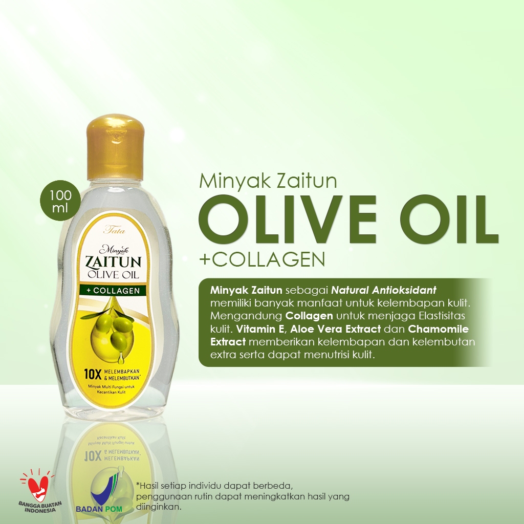 tata minyak zaitun olive oil + collagen 54ml & 100ml/minyak pijat tubuh tata minyak zaitun olive oil + collagen 54ml & 100ml/minyak pijat tubuh