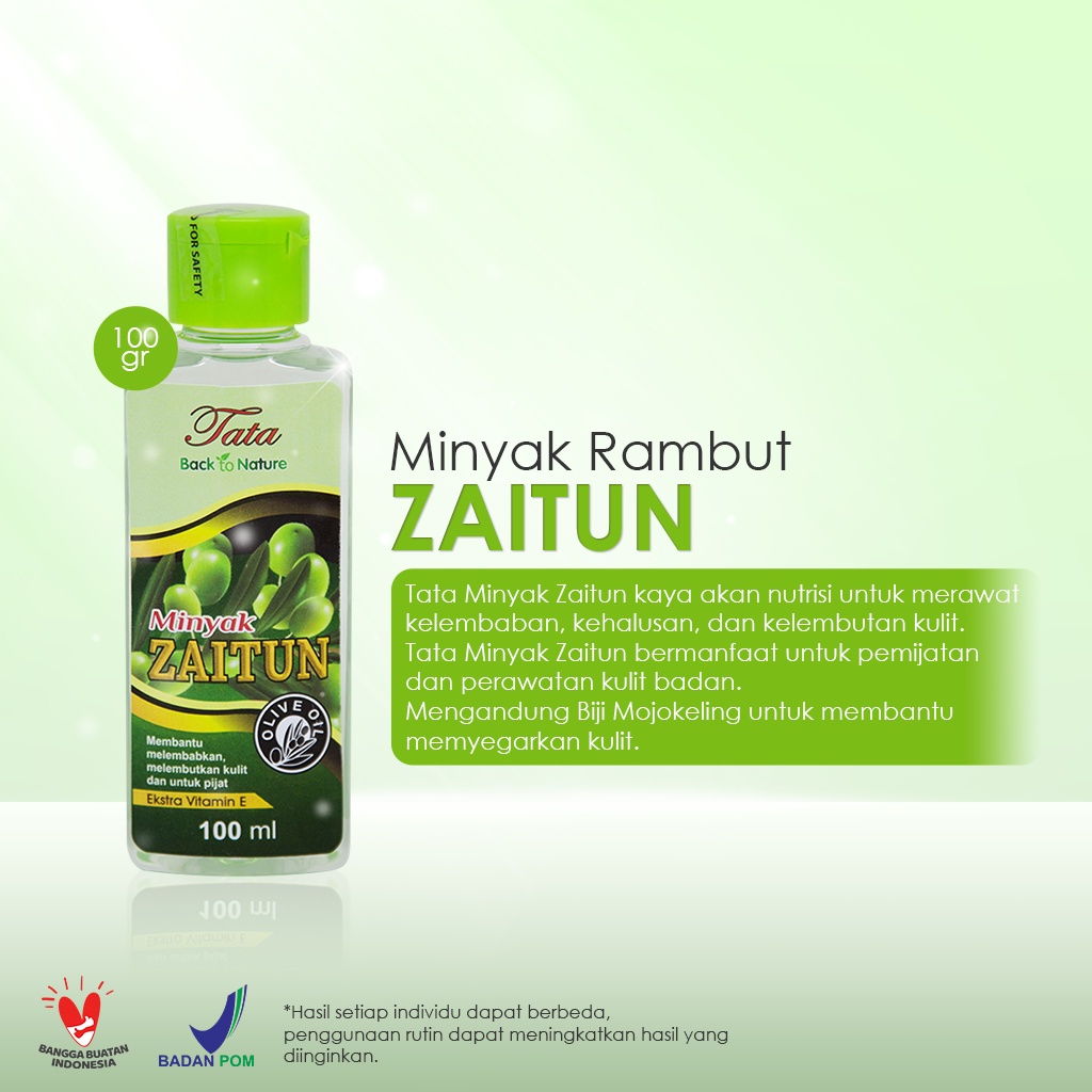 tata zaitun massage oil / minyak zaitun vitamin e bpom 100ml tata zaitun massage oil / minyak zaitun vitamin e bpom 100ml