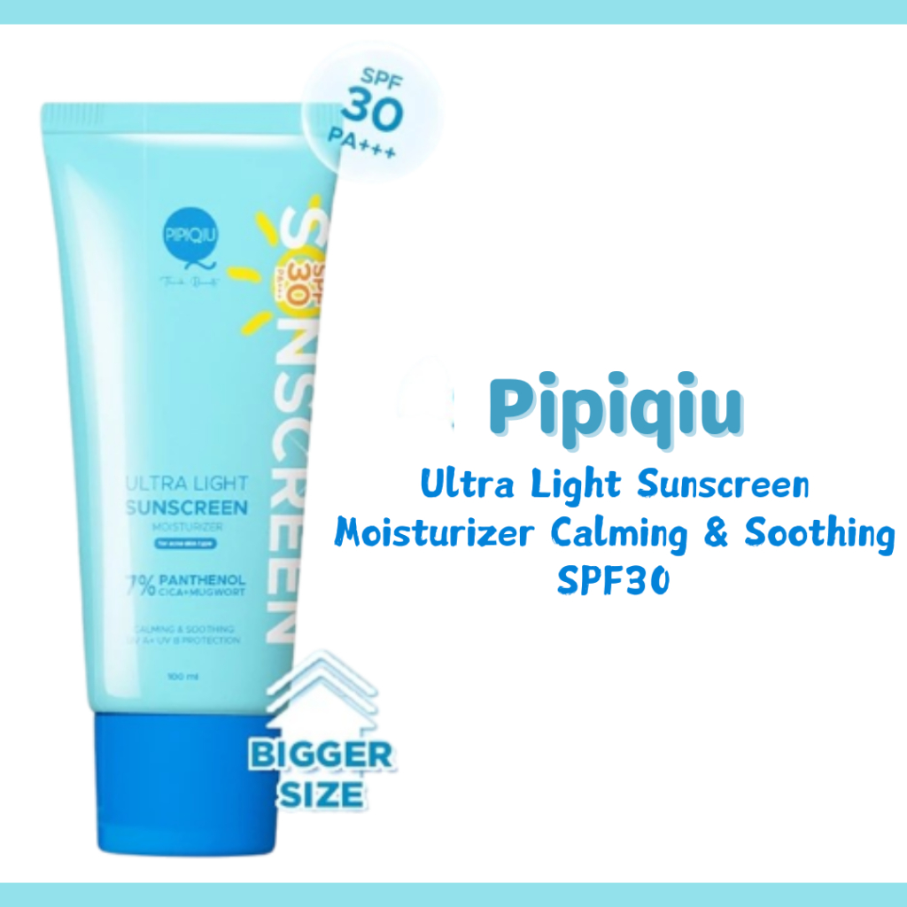 pipiqiu ultra light sunscreen 7% panthenol moisturizer calming soothing spf30 pa+++100ml/tabir surya pipiqiu ultra light sunscreen 7% panthenol moisturizer calming soothing spf30 pa+++100ml/tabir surya