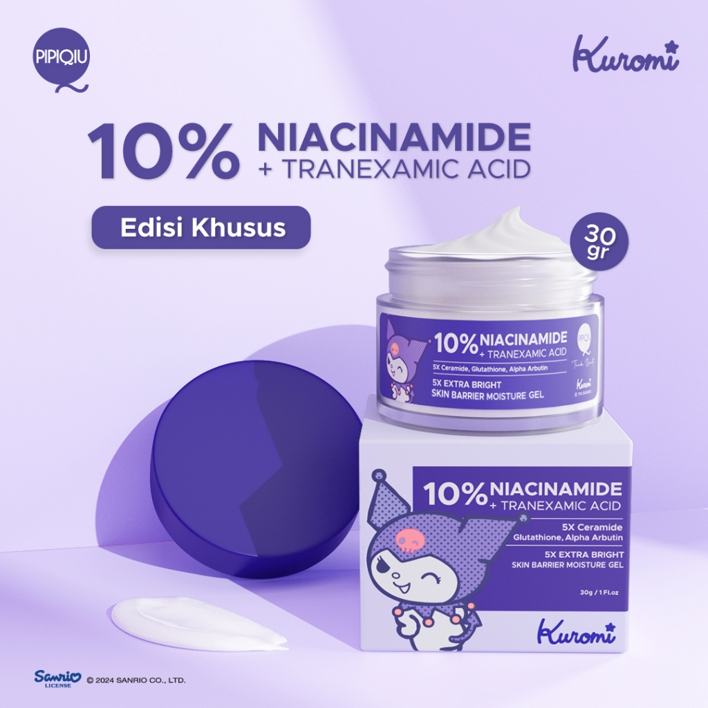 pipiqiu 10% niacinamide tranexamic acid bright skin barrier moisture gel special kuromi edition 30g pipiqiu 10% niacinamide tranexamic acid bright skin barrier moisture gel special kuromi edition 30g