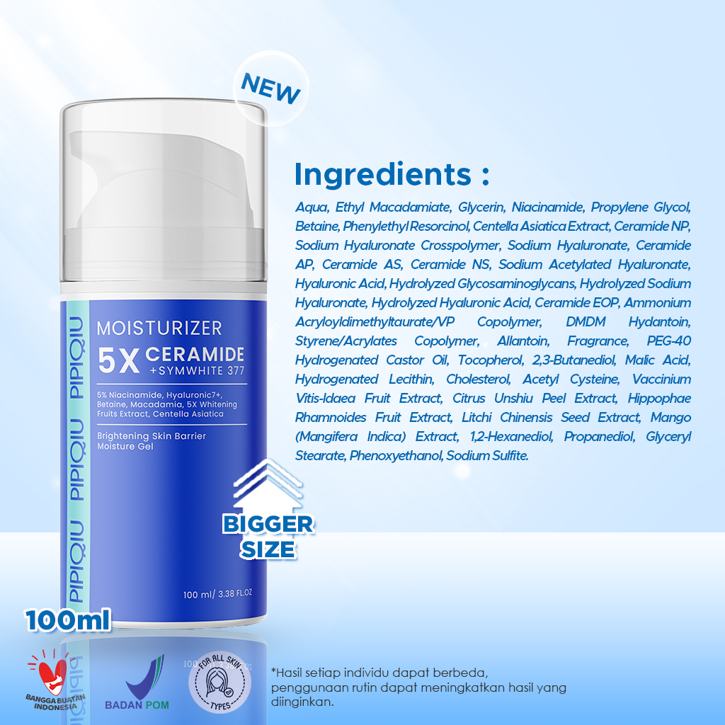 pipiqiu 5x ceramide symwhite moisture gel 100ml/pelembab wajah pipiqiu 5x ceramide symwhite moisture gel 100ml/pelembab wajah