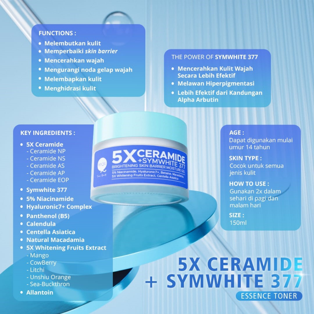 pipiqiu 5x ceramide symwhite 377 brightening skin barrier moisture gel 30g/ pelembab wajah pipiqiu 5x ceramide symwhite 377 brightening skin barrier moisture gel 30g/ pelembab wajah