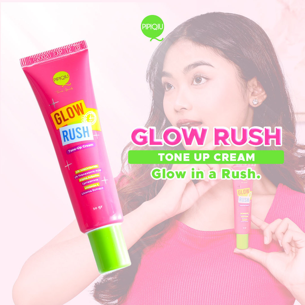 pipiqiu glow rush tone up cream with 5% niacinamide 30g/pelembab wajah pipiqiu glow rush tone up cream with 5% niacinamide 30g/pelembab wajah