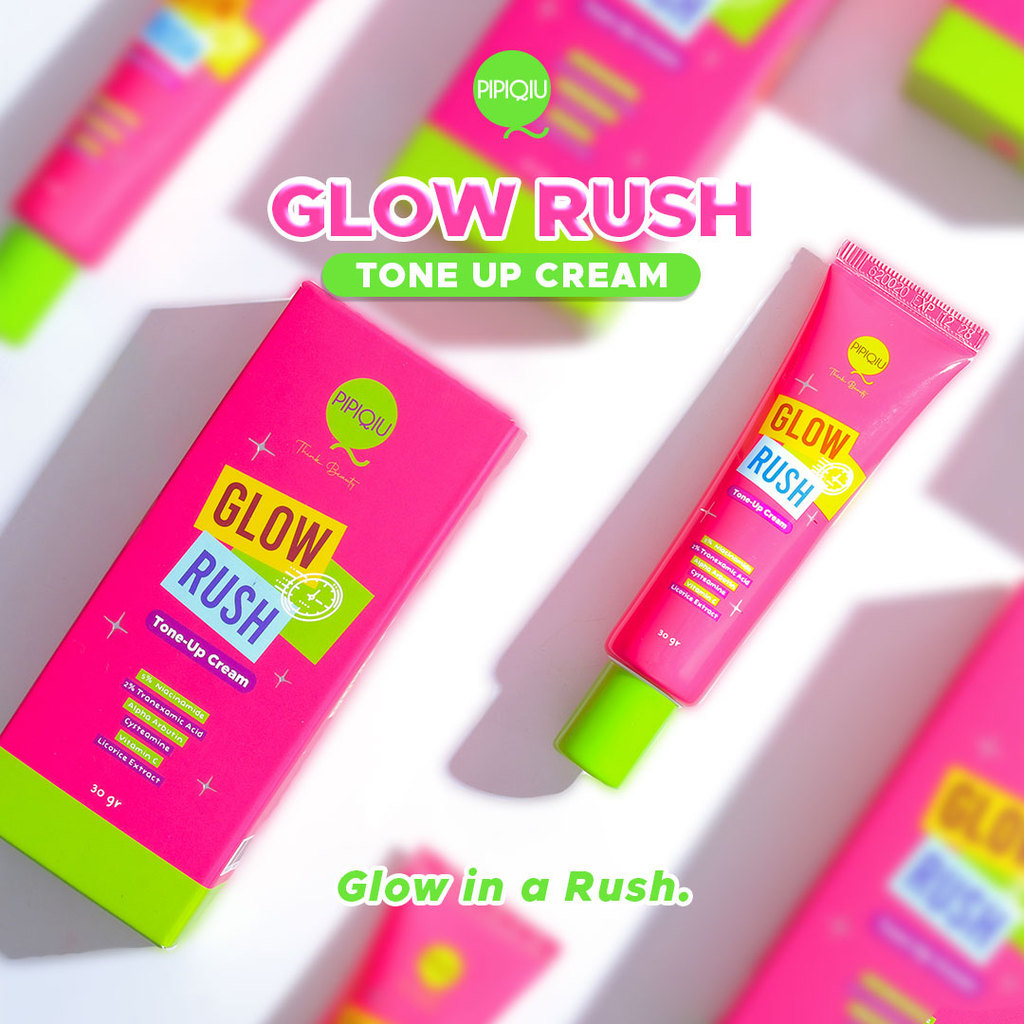 pipiqiu glow rush tone up cream with 5% niacinamide 30g/pelembab wajah pipiqiu glow rush tone up cream with 5% niacinamide 30g/pelembab wajah