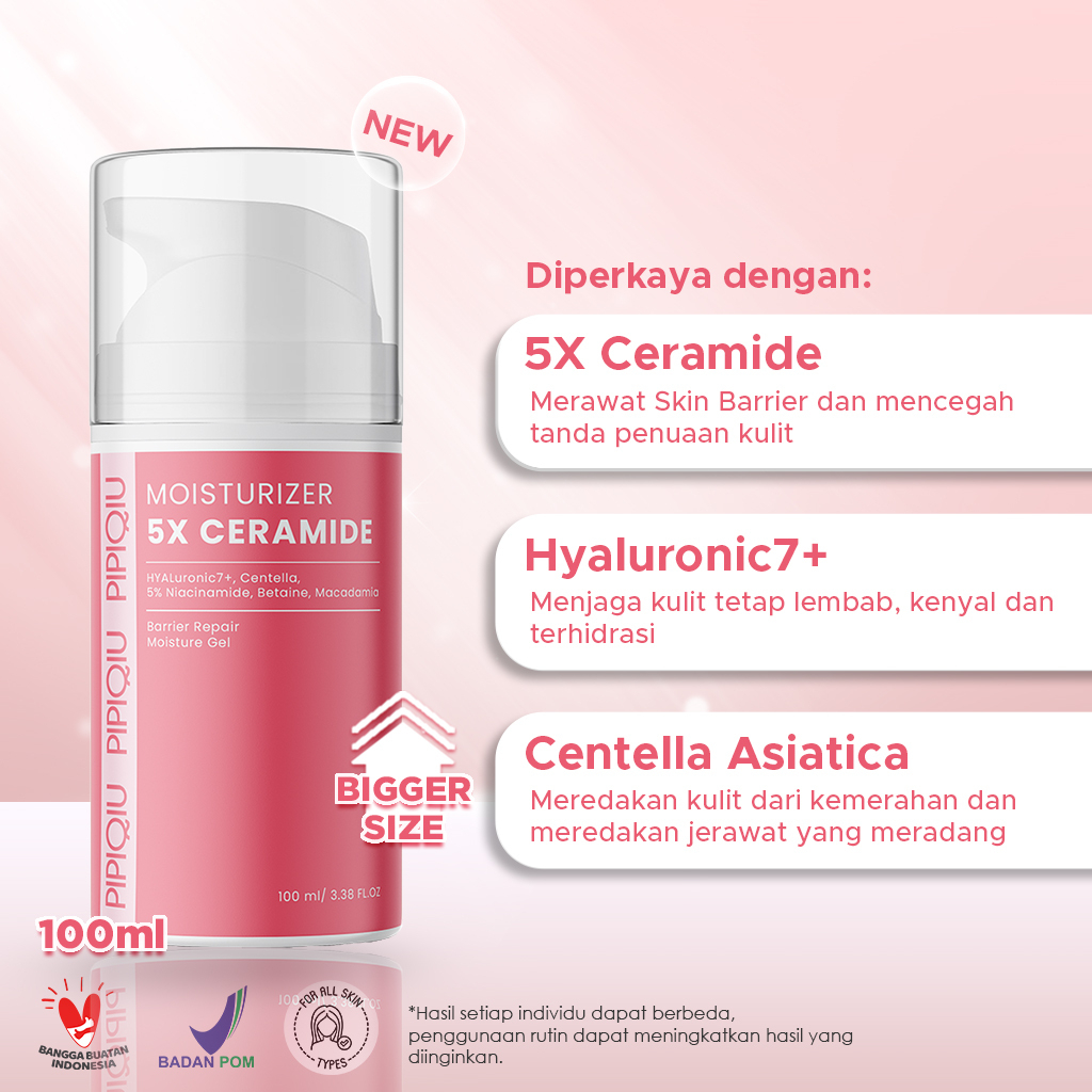 pipiqiu 5x ceramide barrier moisture gel 100ml/pelembab wajah pipiqiu 5x ceramide barrier moisture gel 100ml/pelembab wajah