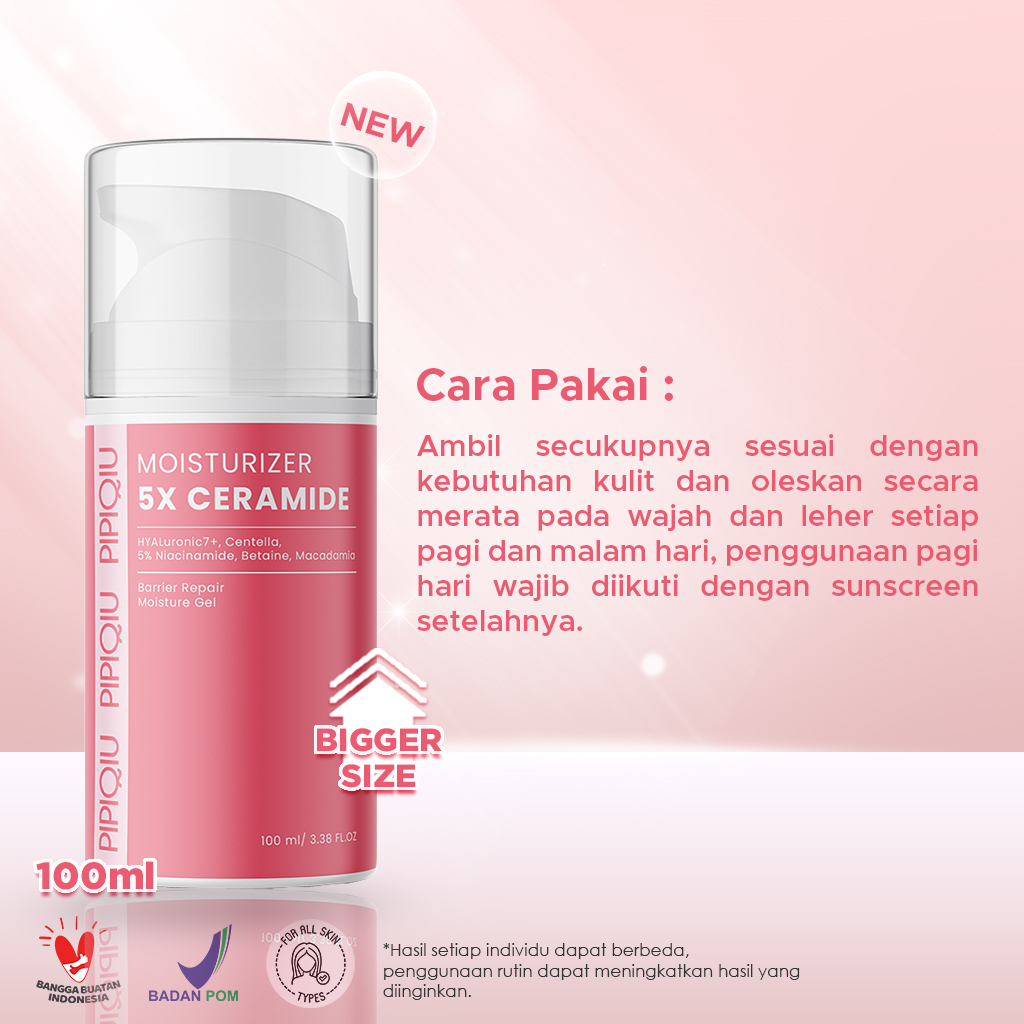 pipiqiu 5x ceramide barrier moisture gel 100ml/pelembab wajah pipiqiu 5x ceramide barrier moisture gel 100ml/pelembab wajah