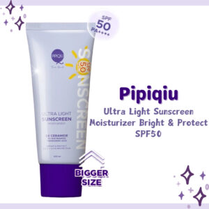 pipiqiu ultra light sunscreen 5x ceramide moisturizer bright protect spf50 pa+++ 100ml/tabir surya