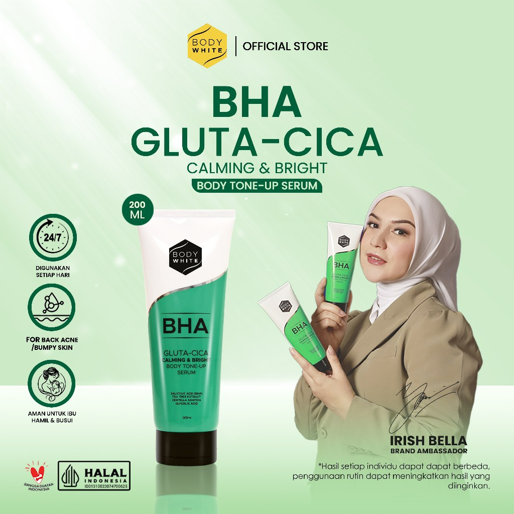 body white bha gluta cica calming and bright body tone up serum 200ml body white bha gluta cica calming and bright body tone up serum 200ml