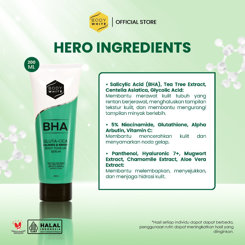 body white bha gluta cica calming and bright body tone up serum 200ml body white bha gluta cica calming and bright body tone up serum 200ml