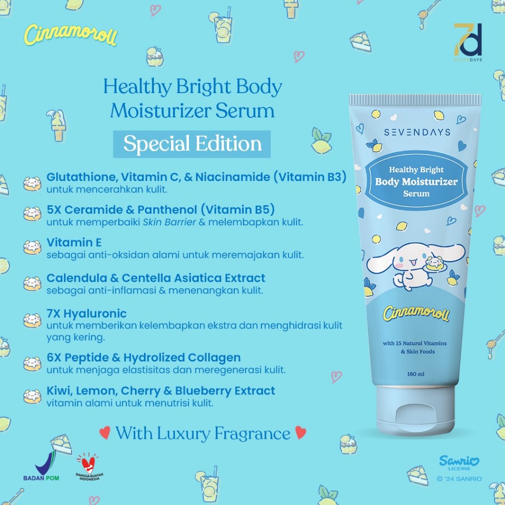 sevendays healthy bright body moisturizer serum 180ml/body lotion sevendays healthy bright body moisturizer serum 180ml/body lotion