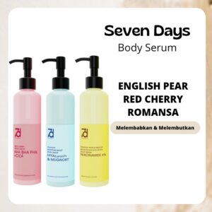 seven days body serum/pear & feersia brightening booster/romansa moisture boost/red cherry 250ml