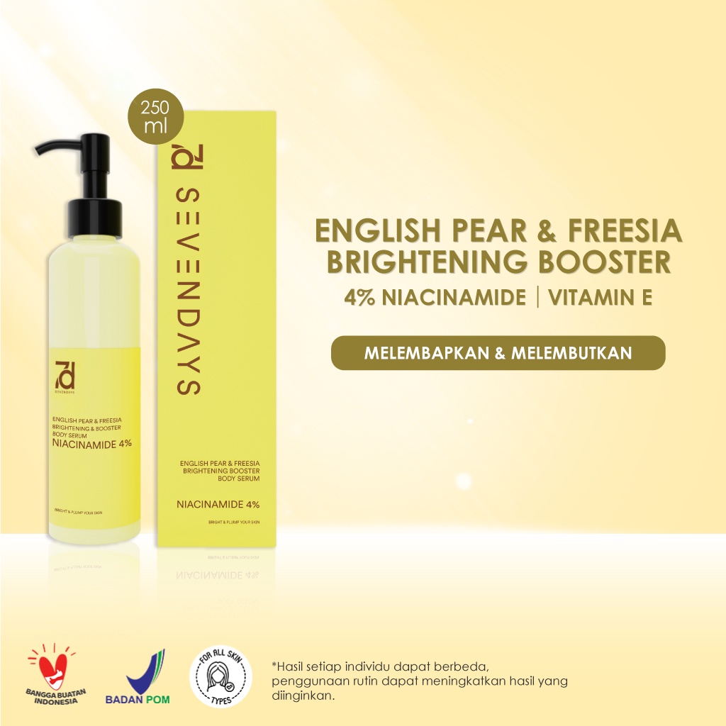 seven days body serum/pear & feersia brightening booster/romansa moisture boost/red cherry 250ml seven days body serum/pear & feersia brightening booster/romansa moisture boost/red cherry 250ml