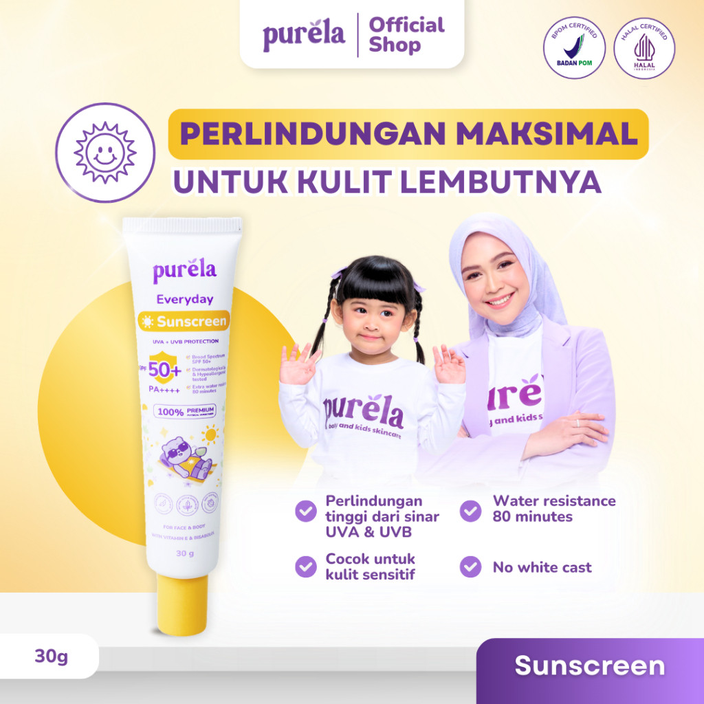 purela baby physical sunscreen 30ml/tabir surya purela baby physical sunscreen 30ml/tabir surya