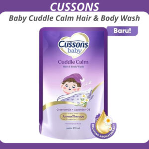 cussons baby cuddle calm hair and body wash 375ml/sabun mandi bayi