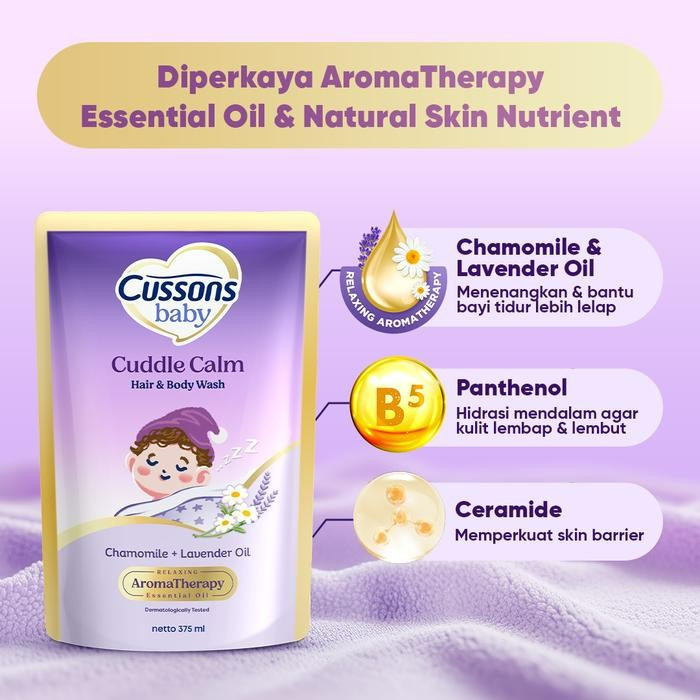 cussons baby cuddle calm hair and body wash 375ml/sabun mandi bayi cussons baby cuddle calm hair and body wash 375ml/sabun mandi bayi