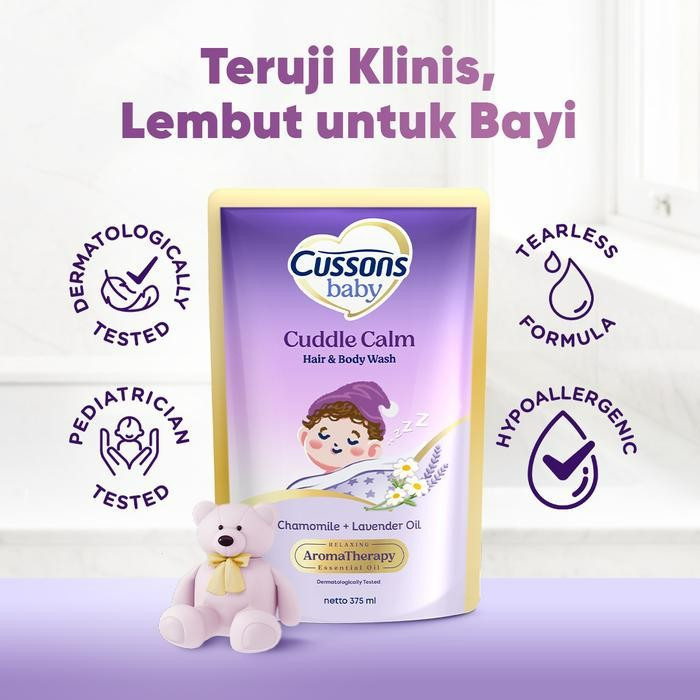 cussons baby cuddle calm hair and body wash 375ml/sabun mandi bayi cussons baby cuddle calm hair and body wash 375ml/sabun mandi bayi