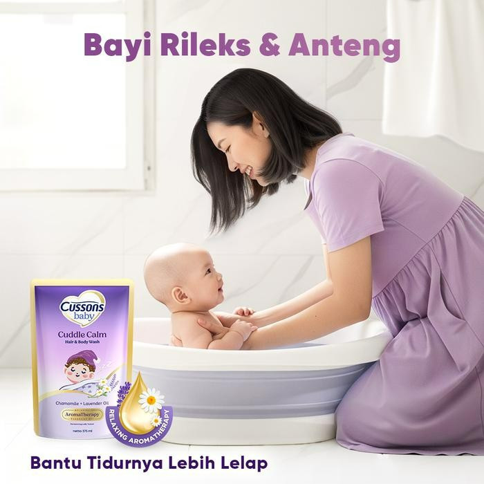 cussons baby cuddle calm hair and body wash 375ml/sabun mandi bayi cussons baby cuddle calm hair and body wash 375ml/sabun mandi bayi