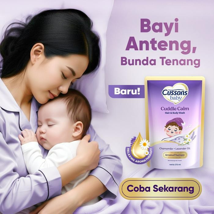 cussons baby cuddle calm hair and body wash 375ml/sabun mandi bayi cussons baby cuddle calm hair and body wash 375ml/sabun mandi bayi