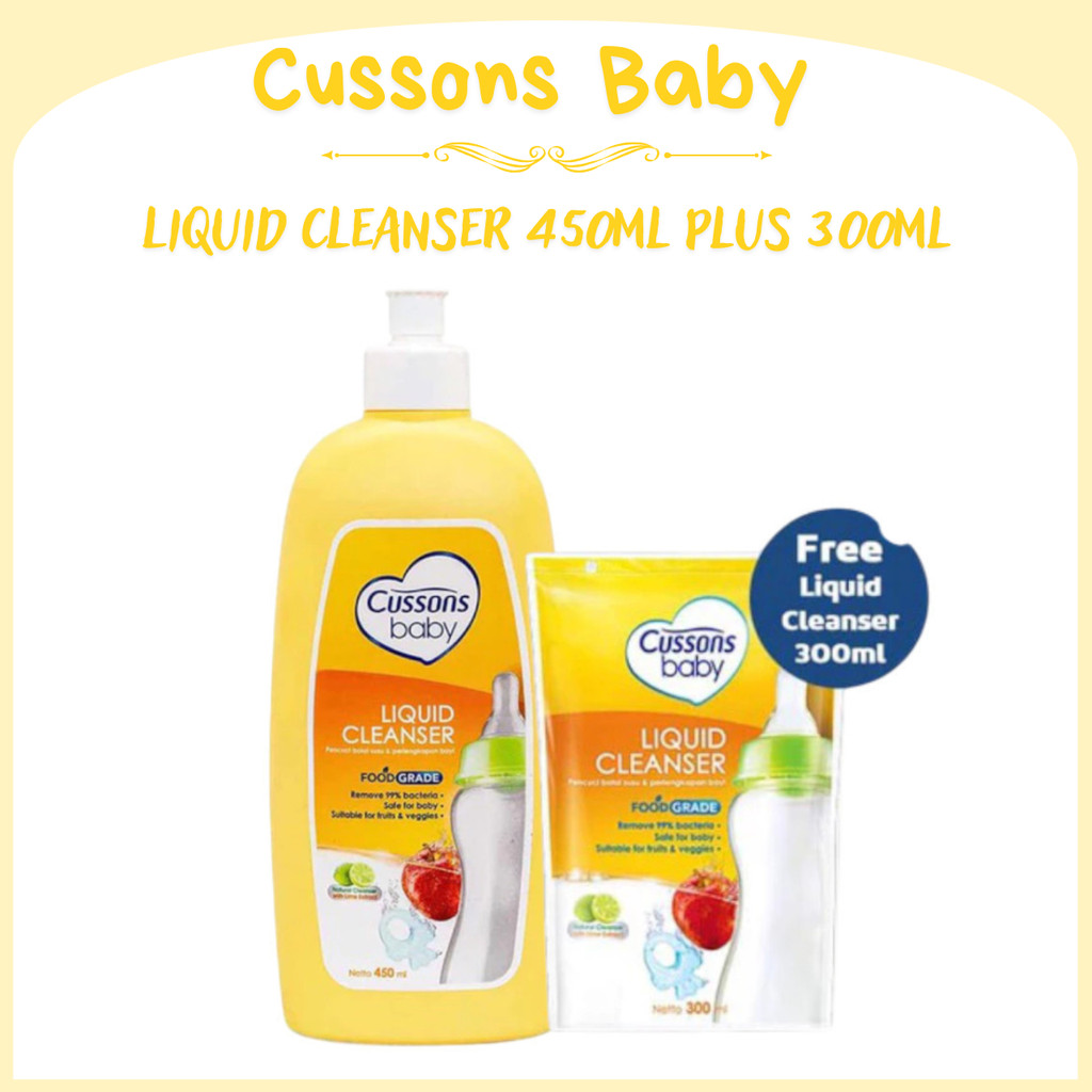 cussons baby liquid cleanser 450ml plus 300ml/cairan pencuci botol cussons baby liquid cleanser 450ml plus 300ml/cairan pencuci botol