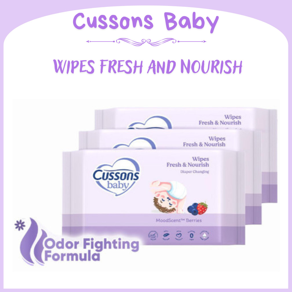 cussons baby wipes fresh and nourish 45sx3/tisu basah bayi cussons baby wipes fresh and nourish 45sx3/tisu basah bayi
