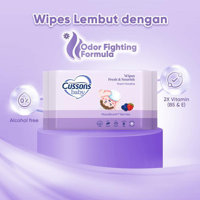 cussons baby wipes fresh and nourish 45sx3/tisu basah bayi cussons baby wipes fresh and nourish 45sx3/tisu basah bayi