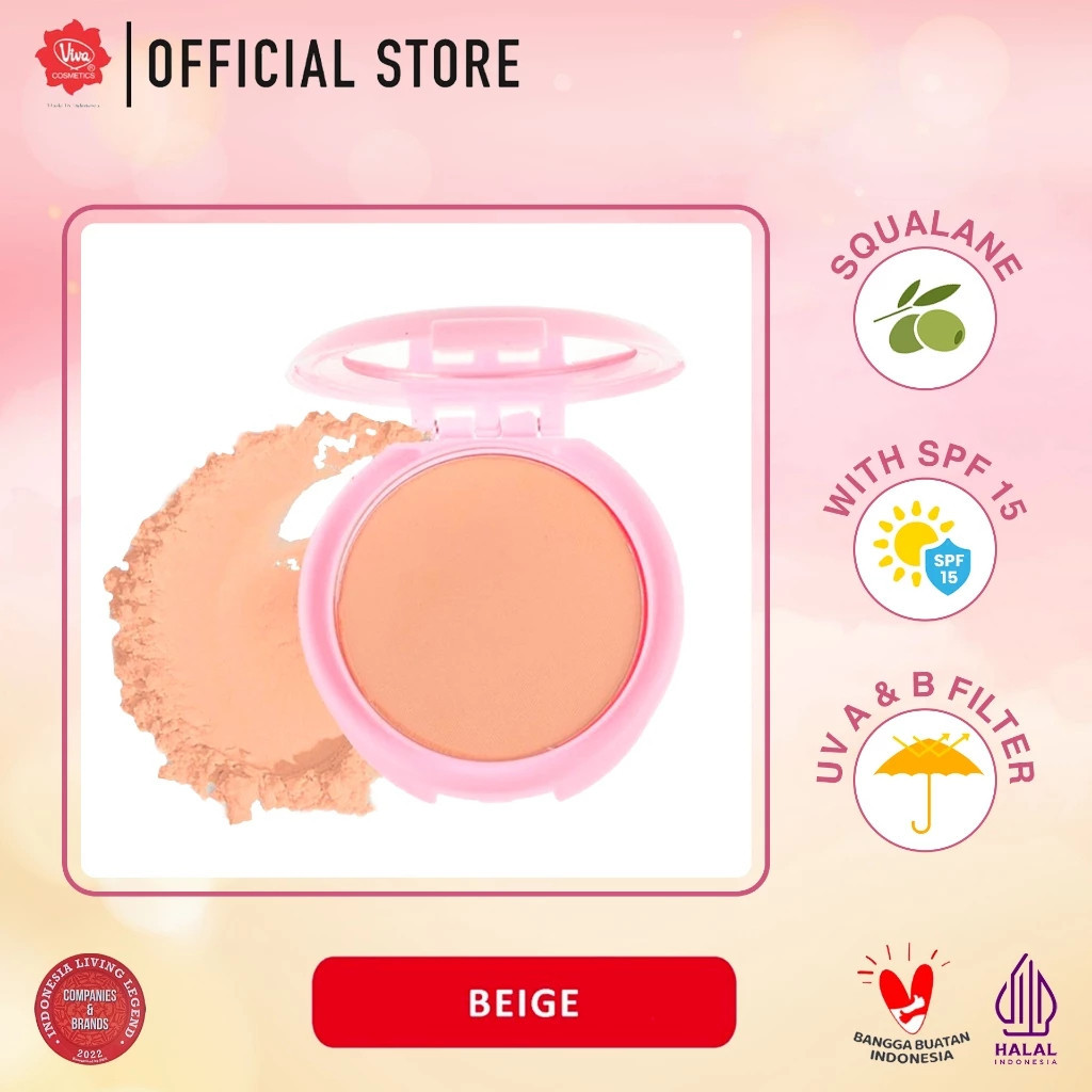 viva bright beauty compact powder spf 15 15g/bedak padat viva bright beauty compact powder spf 15 15g/bedak padat