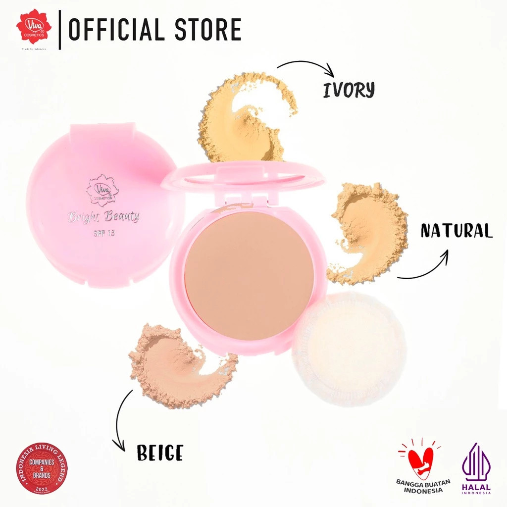 viva bright beauty compact powder spf 15 15g/bedak padat viva bright beauty compact powder spf 15 15g/bedak padat